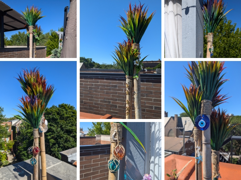assorted garden torches